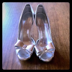 Sweetest Silver Bow Heels